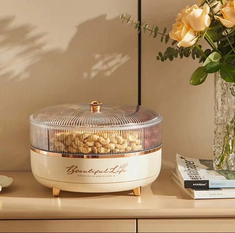 5 Grid Dry Fruit Rotating Tray, Tabletop Snack Storage Container, Creative Light Luxury Candy Storage Tray 5 Grid Dry Fruit Rotating Tray, Tabletop Snack Storage Container, Creative Light Luxury Candy Storage Tray